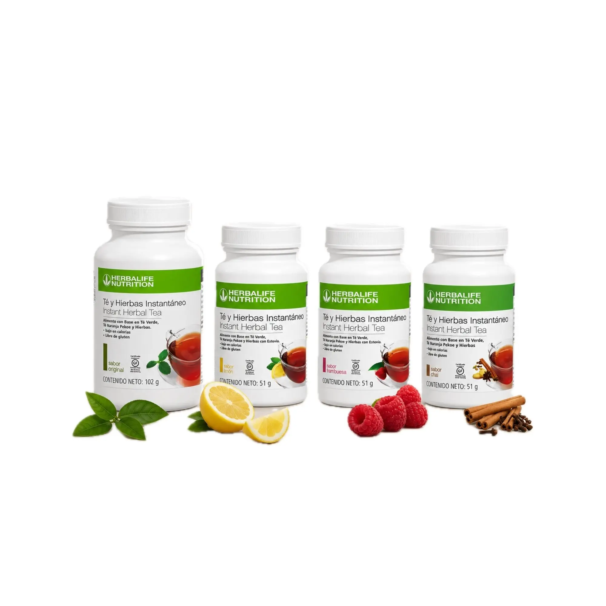 Té Concentrado Herbalife Chile — Limón, Frambuesa, Chai y Original